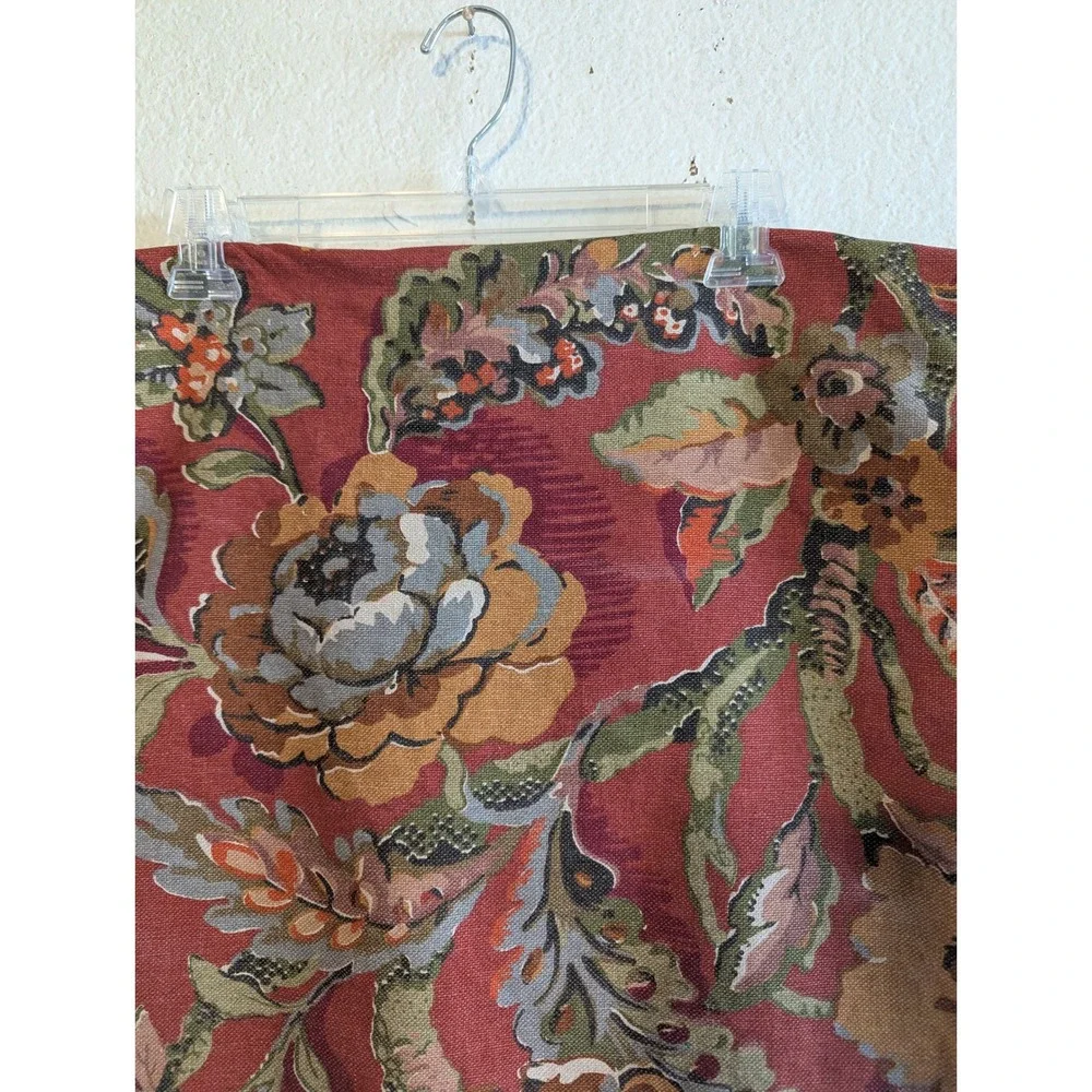 Pottery Barn Vanessa Floral Pillow Cover Red Sage Green 24x24 Square Euro Sham